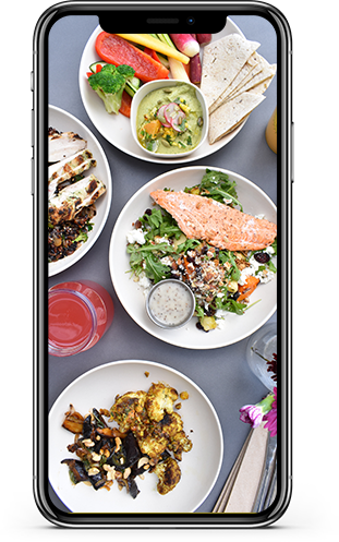 Exemplo do cardápio no celular